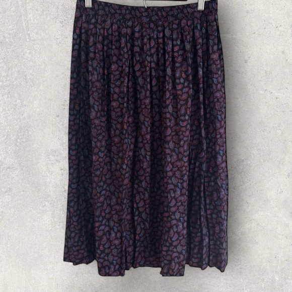 VINTAGE 1960s Bryn Connely Long Purple Paisley Skirt Women’s Medium - Picture 1 of 7